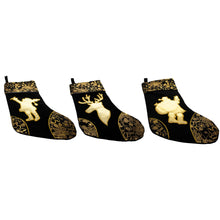 Load image into Gallery viewer, Set of 3 Felt Santa, Reindeer Christmas Stockings 16 Inches