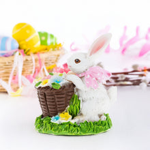 Load image into Gallery viewer, Bunny with Easter Basket full of Flowers 3 Inches