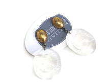 Load image into Gallery viewer, Clear &amp; Gold Mercury Art Deco Carved Earrings
