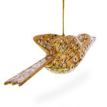 Load image into Gallery viewer, 6-Inch Long Golden Bird Wooden Christmas Ornament