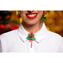 Load image into Gallery viewer, Christmas Candy Cane Button Cover by Laliblue