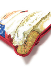 Load image into Gallery viewer, DaDa Bedding Naughty or Nice Santa Claus Christmas Woven Tapestry Throw Pillow Cover - 16" x 16"