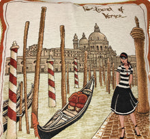 Load image into Gallery viewer, DaDa Bedding Postcard of Venice Italy Elegant Throw Pillow Cushion Cover, 18" 1-Piece