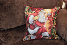 Load image into Gallery viewer, Tache Festive Santa Down the Chimney Tapestry Throw Pillow Cover (DB11533CC)