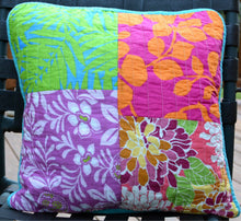 Load image into Gallery viewer, Tache 2 Piece Cotton Colorful Flower Power Party Patchwork Cushion Cover (FloralPatchwork-CC)