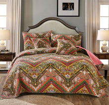 Load image into Gallery viewer, Tache Intricate Floral Paisley Chevron Hanging Gardens Cushion Cover 2-Pieces (HS3148)
