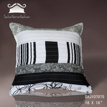 Load image into Gallery viewer, Tache Cotton Black White Gray Modern New York Penthouse Cushion Cover 2-Pieces (DXJ107075)