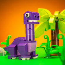 Load image into Gallery viewer, Baby Brontosaurus Dinosaur Building Set made with LEGO parts - B3 Customs