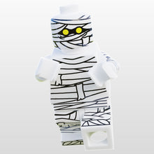 Load image into Gallery viewer, Halloween Mummy Minifig made using LEGO parts