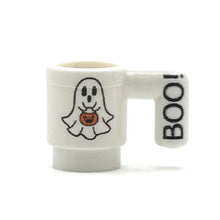 Load image into Gallery viewer, Boo! Ghost w/ Pumpkin Mug for Minifigs made using LEGO part