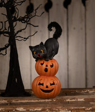 Load image into Gallery viewer, Small Pumpkin Stack Black Cat | Halloween Decor | Bethany Lowe
