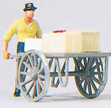 Load image into Gallery viewer, Preiser 28036 HO Scale Individual Figure - Pedestrians -- Man With Cart