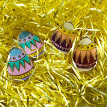 Load image into Gallery viewer, Colorful Easter Egg Acrylic Earrings -  Pink, Blue, Teal