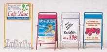 Load image into Gallery viewer, Preiser 45221 G Scale Bicycle Stand/Advertising Boards (4)