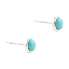 Load image into Gallery viewer, Dainty Dot Turquoise and Silver Earrings