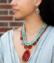 Load image into Gallery viewer, Dalmatian Jasper Colorful Golden Drop Earrings