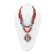Load image into Gallery viewer, Dalmatian Jasper Colorful Golden Pendant Necklace