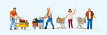 Load image into Gallery viewer, Preiser 10722 HO Scale Shoppers with Shopping Carts pkg(4)