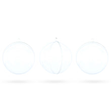 Load image into Gallery viewer, Set of 3 Openable Fillable Clear Plastic Ball Christmas Ornaments DIY Craft 4 Inches