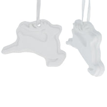 Load image into Gallery viewer, Set of 2 Blank Unfinished White Plaster Reindeer Christmas Ornaments DIY Craft 3.7 Inches