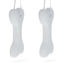 Load image into Gallery viewer, Set of 2 Blank Unfinished White Plaster Bone Christmas Ornaments DIY Craft 3.65 Inches