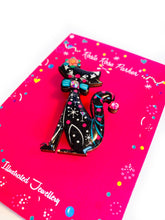 Load image into Gallery viewer, Retro Dapper Atomic Cat Brooch by Rosie Rose Parker