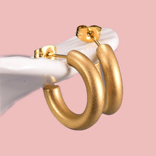 Load image into Gallery viewer, Matte Titanium Hoops