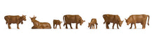 Load image into Gallery viewer, Noch 18216 HO Scale Cows -- Brown pkg(7)