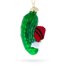 Load image into Gallery viewer, Pickle with Paddle Glass Christmas Ornament