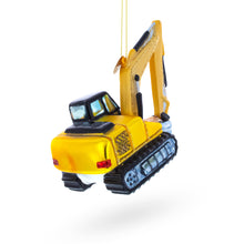 Load image into Gallery viewer, Excavator Glass Christmas Ornament
