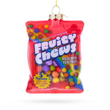 Load image into Gallery viewer, Fruity Chews Candy Bag Glass Christmas Ornament