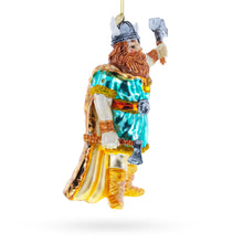 Load image into Gallery viewer, Viking Warrior with Hammer Glass Christmas Ornament