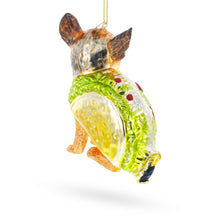 Load image into Gallery viewer, Taco Dog Glass Christmas Ornament