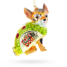 Load image into Gallery viewer, Taco Dog Glass Christmas Ornament