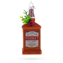 Load image into Gallery viewer, Whiskey Bottle Glass Christmas Ornament