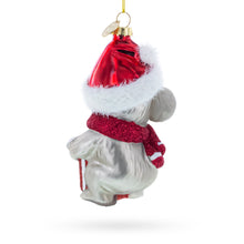 Load image into Gallery viewer, Koala with Present Glass Christmas Ornament