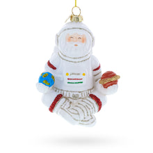 Load image into Gallery viewer, Santa Astronaut Glass Christmas Ornament