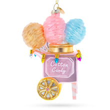 Load image into Gallery viewer, Cotton Candy Cart Glass Christmas Ornament