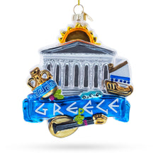 Load image into Gallery viewer, Landmarks and Symbols of Greece Glass Christmas Ornament