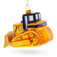 Load image into Gallery viewer, Bulldozer Construction Vehicle Glass Christmas Ornament