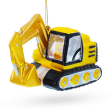 Load image into Gallery viewer, Track Excavator Construction Vehicle Glass Christmas Ornament