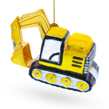 Load image into Gallery viewer, Track Excavator Construction Vehicle Glass Christmas Ornament
