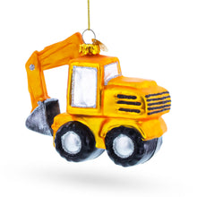 Load image into Gallery viewer, Wheel Excavator Construction Vehicle Glass Christmas Ornament