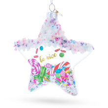 Load image into Gallery viewer, Sugar Star with Shakable Sprinkles Glass Christmas Ornament