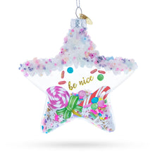 Load image into Gallery viewer, Sugar Star with Shakable Sprinkles Glass Christmas Ornament