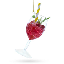 Load image into Gallery viewer, Sangria Iced Cocktail Drink with Straw Glass Christmas Ornament
