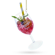 Load image into Gallery viewer, Sangria Iced Cocktail Drink with Straw Glass Christmas Ornament