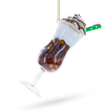 Load image into Gallery viewer, Frappy with Whipped Cream Glass Christmas Ornament