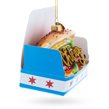 Load image into Gallery viewer, Chicago Style Hot Dog Glass Christmas Ornament