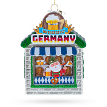 Load image into Gallery viewer, Oktoberfest Santa Beer Stand Glass Christmas Ornament